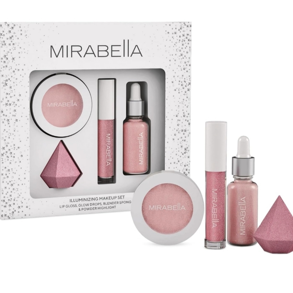 NEW Mirabella 4-Piece Makeup Set for Women & Girls, Illuminizing Gift SeT
